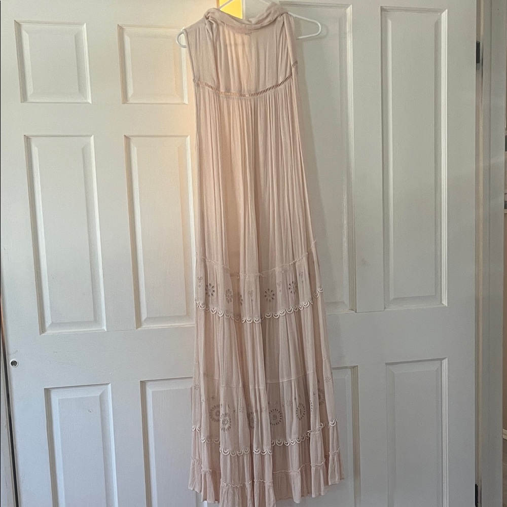 Free People Blush Button-Front Eyelet Maxi Dress - Picture 8 of 8